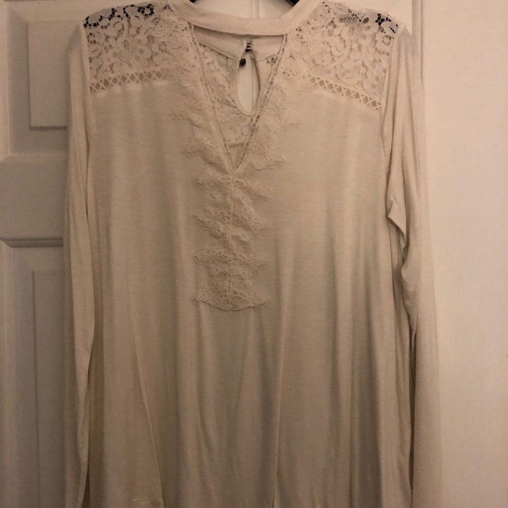 Lacey cream top. Worn once